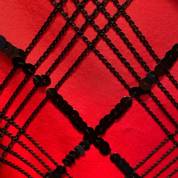 Anthracite woman’s red silk blazer with black sequins size 10 - Picture 3 of 7